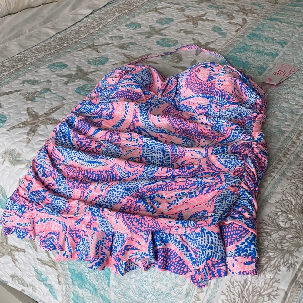 Lily Pulitzer Carmen Ruffle tankini top.